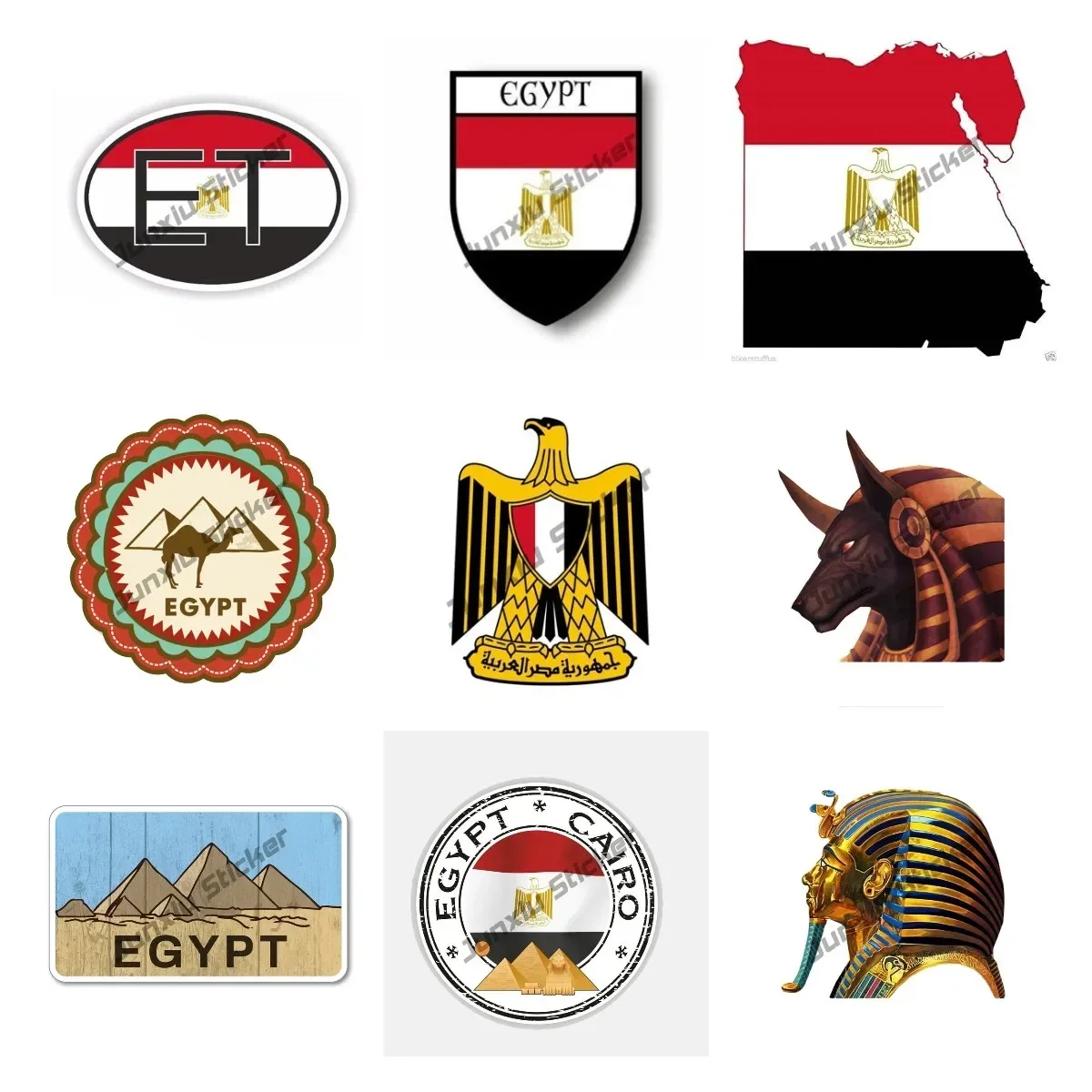 Car Accessories Egypt - Adesivo decalque bandeira do egito, pirâmide