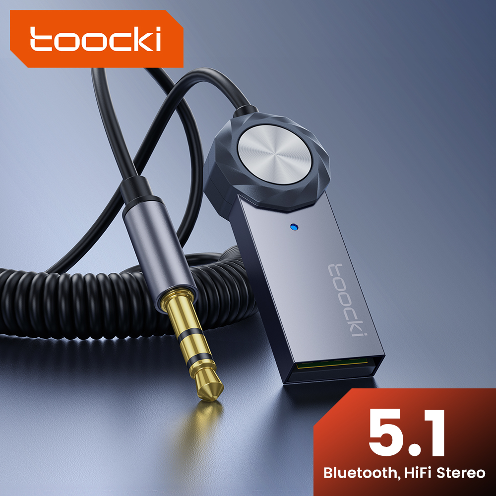 Car Accessories Online - TOOCKI-Adaptador Aux Bluetooth, Transmissor de áudio,