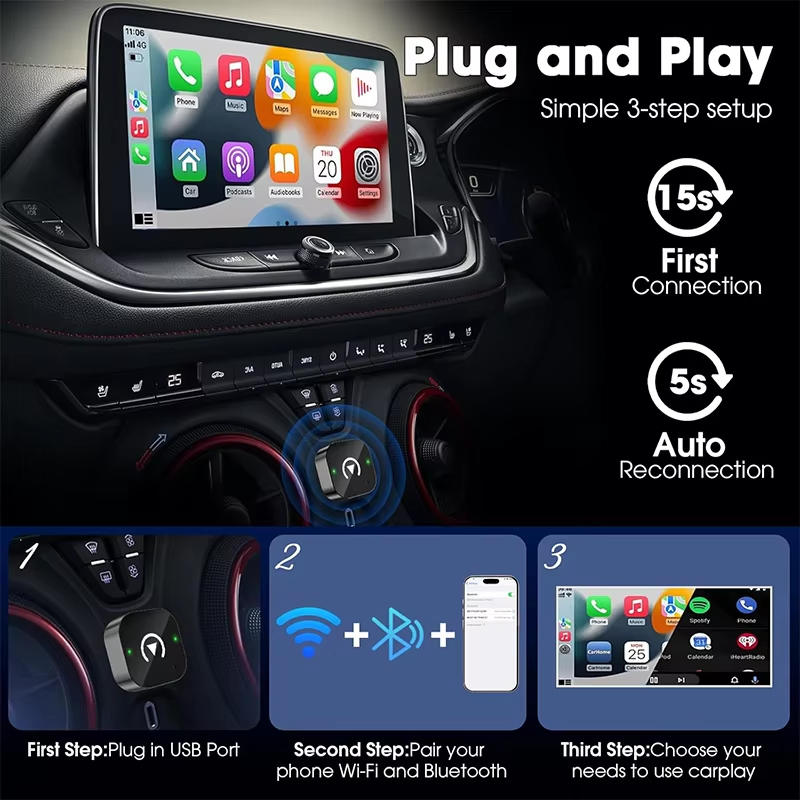 Adaptador CarPlay Sem Fio 2 em - Car Accessories Usa avaliação e preço